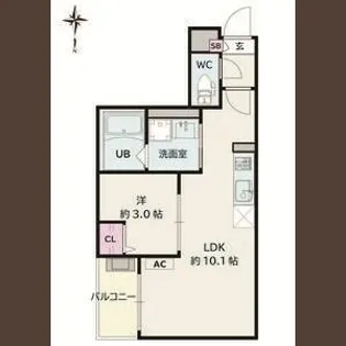 JACK MINAMIJUICHIBANⅠ【3階】の間取り