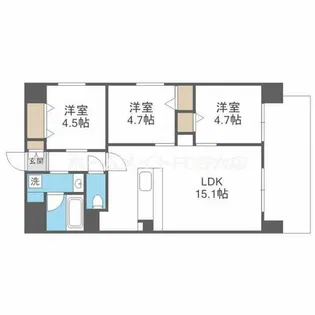 Alivis野田阪神【3階】の間取り
