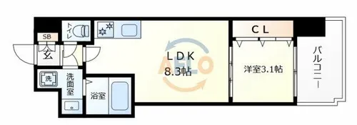 ミラージュパレス都島本通【906号室】の間取り