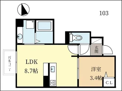 グランシャリオ正道【1階】の間取り