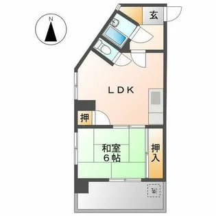 カーサ東泉【2A号室】の間取り