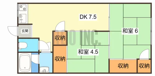 レインボープラザ【202号室】の間取り