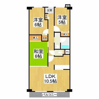 エイチ・ツー・オー河内長野Ⅱ【1階】の間取り