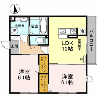 クローバー友井【2階】の間取り