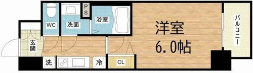 ファステート難波ヴィラント【4階】の間取り