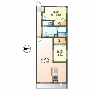 CELENEST高岳【401号室】の間取り