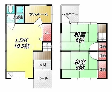 大阪府八尾市高安町北5丁目【一戸建】の間取り