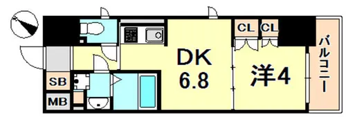 プラネソシエ神戸元町【4階】の間取り
