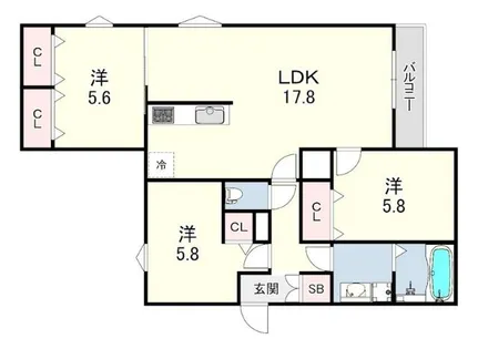 アークハイム翠ヶ丘【1階】の間取り