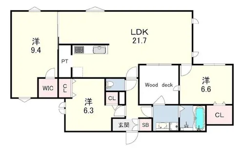 アークハイム翠ヶ丘【2階】の間取り