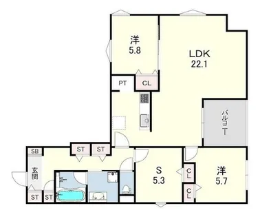 アークハイム翠ヶ丘【2階】の間取り