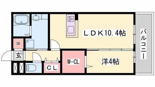 ヴィラ・ウィステリア広畑【1階】の間取り