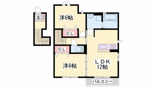 シェルメゾン【201号室】の間取り
