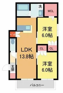 メゾン甲子園口【101号室】の間取り
