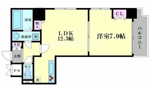 セレッソコート南船場【303号室】の間取り