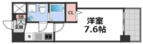 セレニテ夕陽丘EST【8階】の間取り
