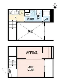 アルナージ川西【1階】の間取り