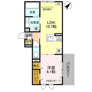 GRAMM六地蔵A棟【2階】の間取り