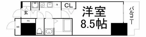 プライムアーバン御堂筋本町【10階】の間取り
