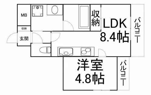 プレジオ都島【2階】の間取り