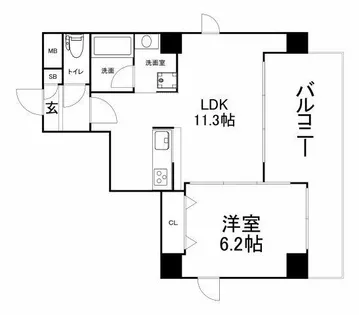 ルリーフ真法院【4階】の間取り