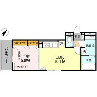 GRAMM六地蔵A棟【2階】の間取り