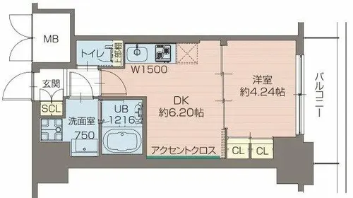 プレジオ恵美須【4階】の間取り