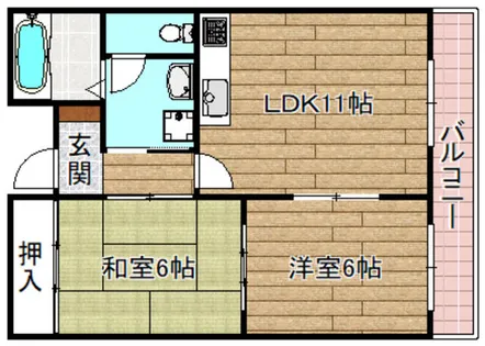 2LDKの間取り画像