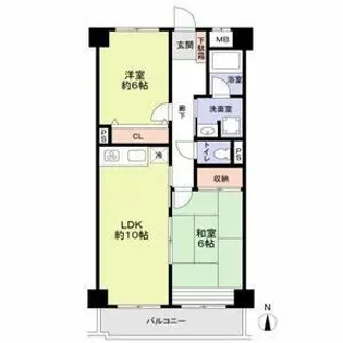 光明池サニーハイツ【1階】の間取り