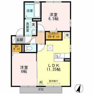 ヴァイセ ガルテン【1階】の間取り