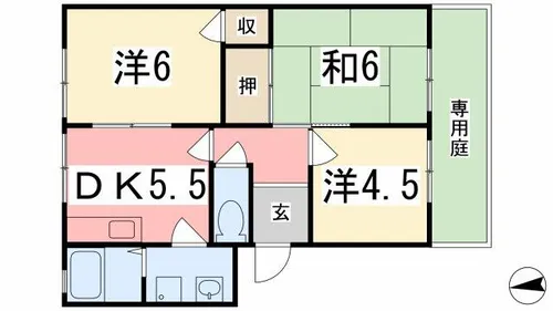 フレグランス金保A棟【201号室】の間取り