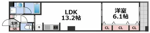ブラービ南船場【10階】の間取り