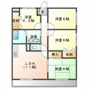 ハイツハラダ【301号室】の間取り