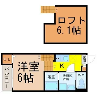 ラファージュ東海通【201号室】の間取り
