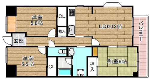 ウエストハイツトニワン【2階】の間取り