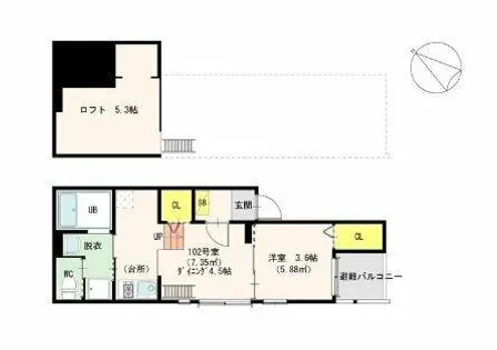 Diira博多【301号室】の間取り