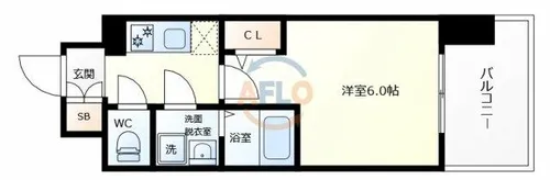 エスリード難波VALORE【9階】の間取り