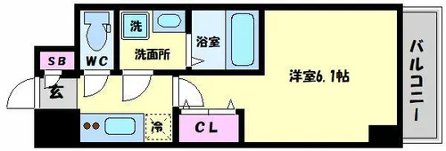 エスリードレジデンス大阪弁天町【5階】の間取り