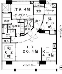 ロイヤルパークスなんば【14階】の間取り