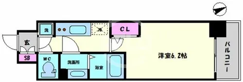 エスリード南堀江レジデンス【9階】の間取り