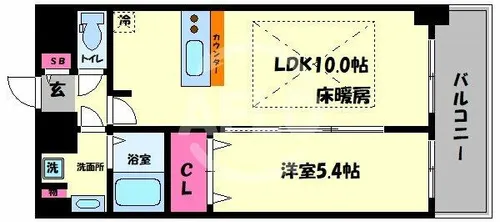 プレサンス玉造ザ・ライブ【14階】の間取り