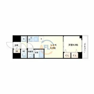 MAXIV CROS 江坂【5階】の間取り