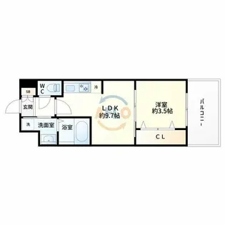 ArtizA緑地公園【9階】の間取り