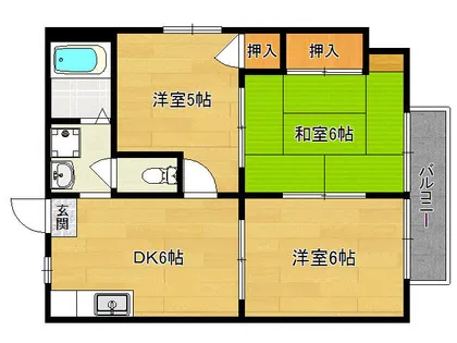 ヒカハイム宝ヶ池 A【201号室】の間取り