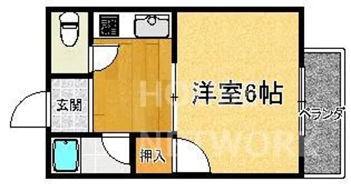 松ヶ崎グリーンハイツ【109号室】の間取り