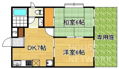 Sea OaksII・III【B-1号室】の間取り