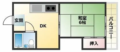 長原第二マンション【4階】の間取り