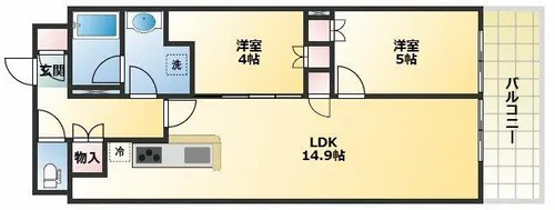 プレミストタワー針中野【3階】の間取り