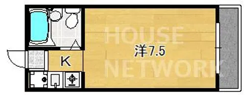 北西館【405号室】の間取り