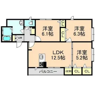 モンテヴェルデ上野西【2階】の間取り